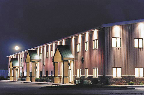 Commercial building at night