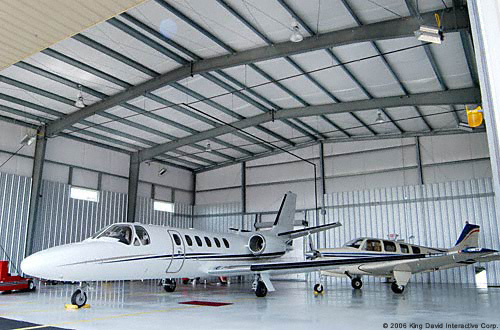 Private jet hangar