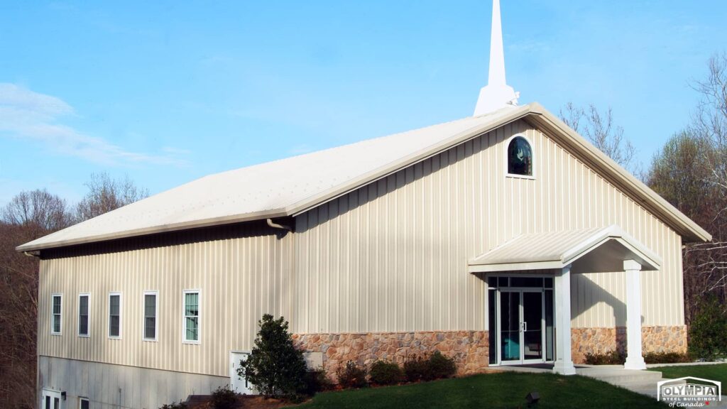 The current image has no alternative text. The file name is: metal-church-building.jpg